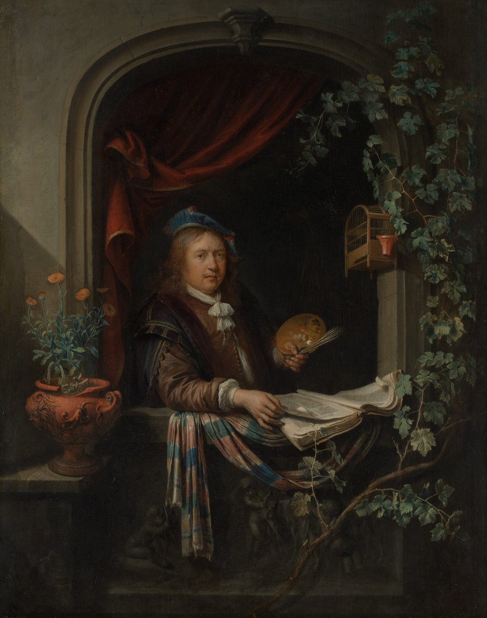 Självporträtt, ca. 1665. av Gerrit Dou