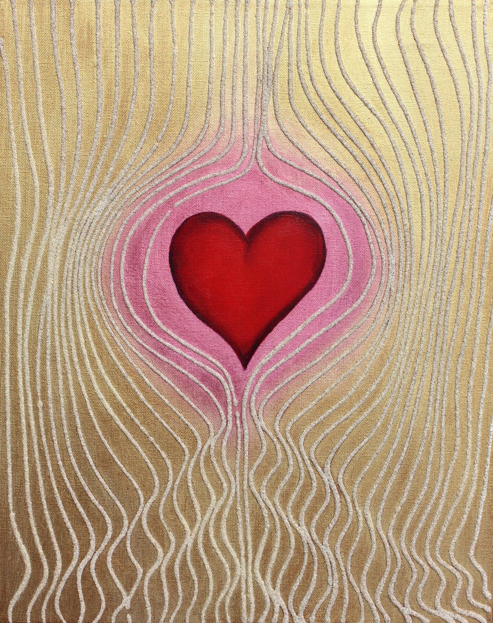Heart Currents 3, 2011 (sand och akryl på duk) av Gerrit Greve