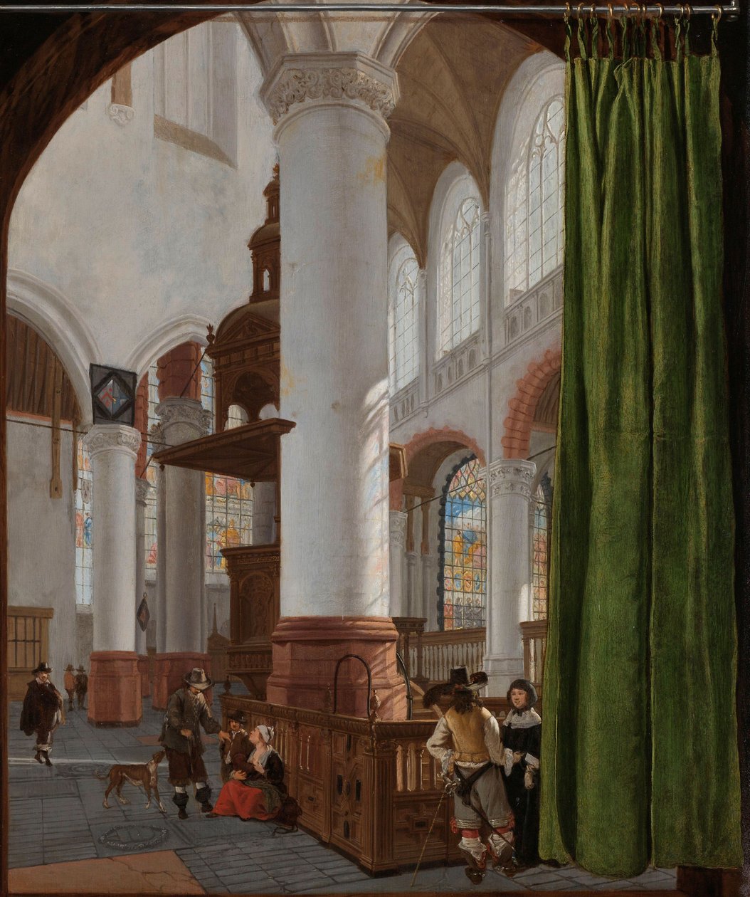 Interiör av Oude Kerk i Delft av Gerrit Houckgeest