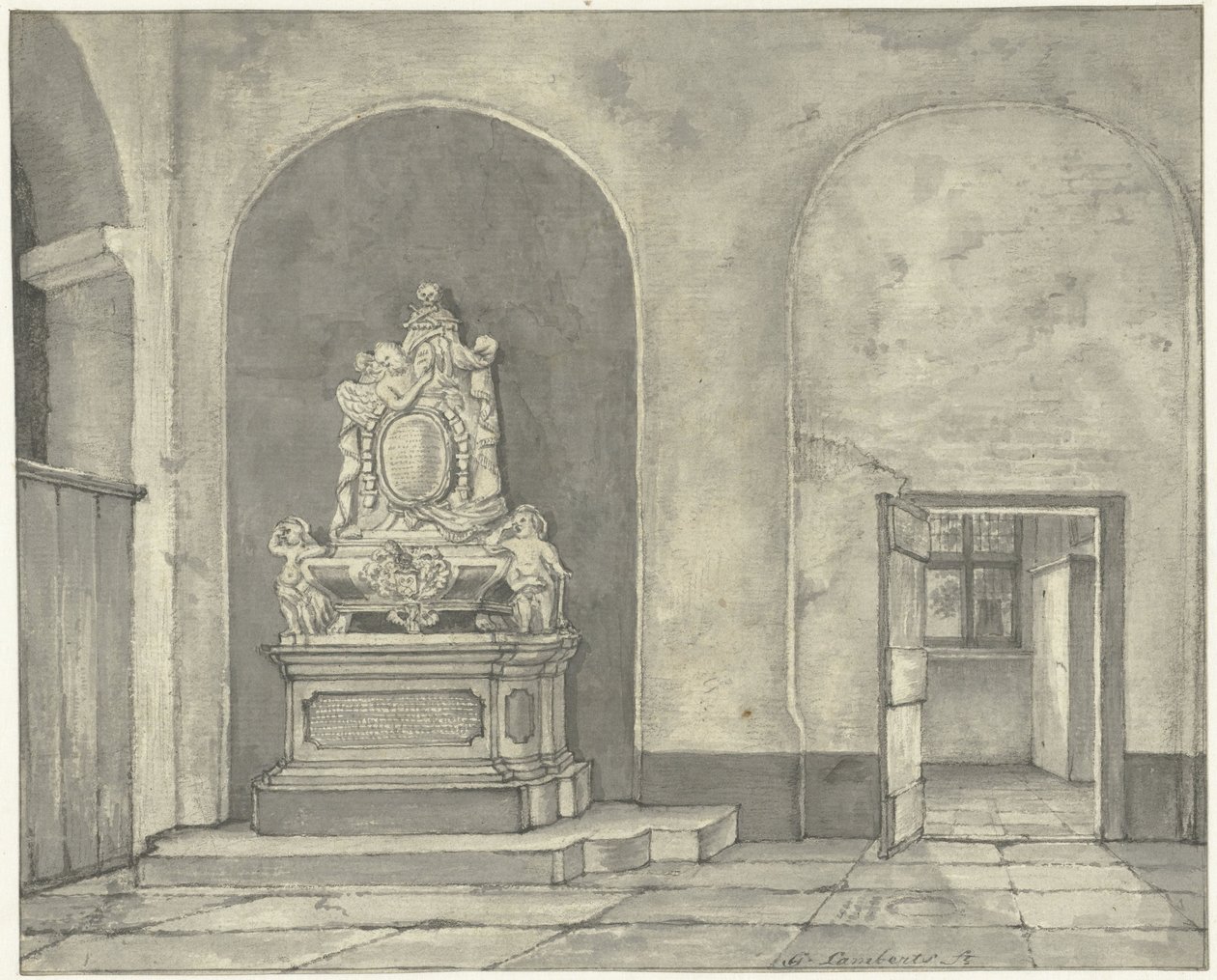 Begravningsmonument i Balth. Fredericus von Stosch i Janskerk i Utrecht av Gerrit Lamberts