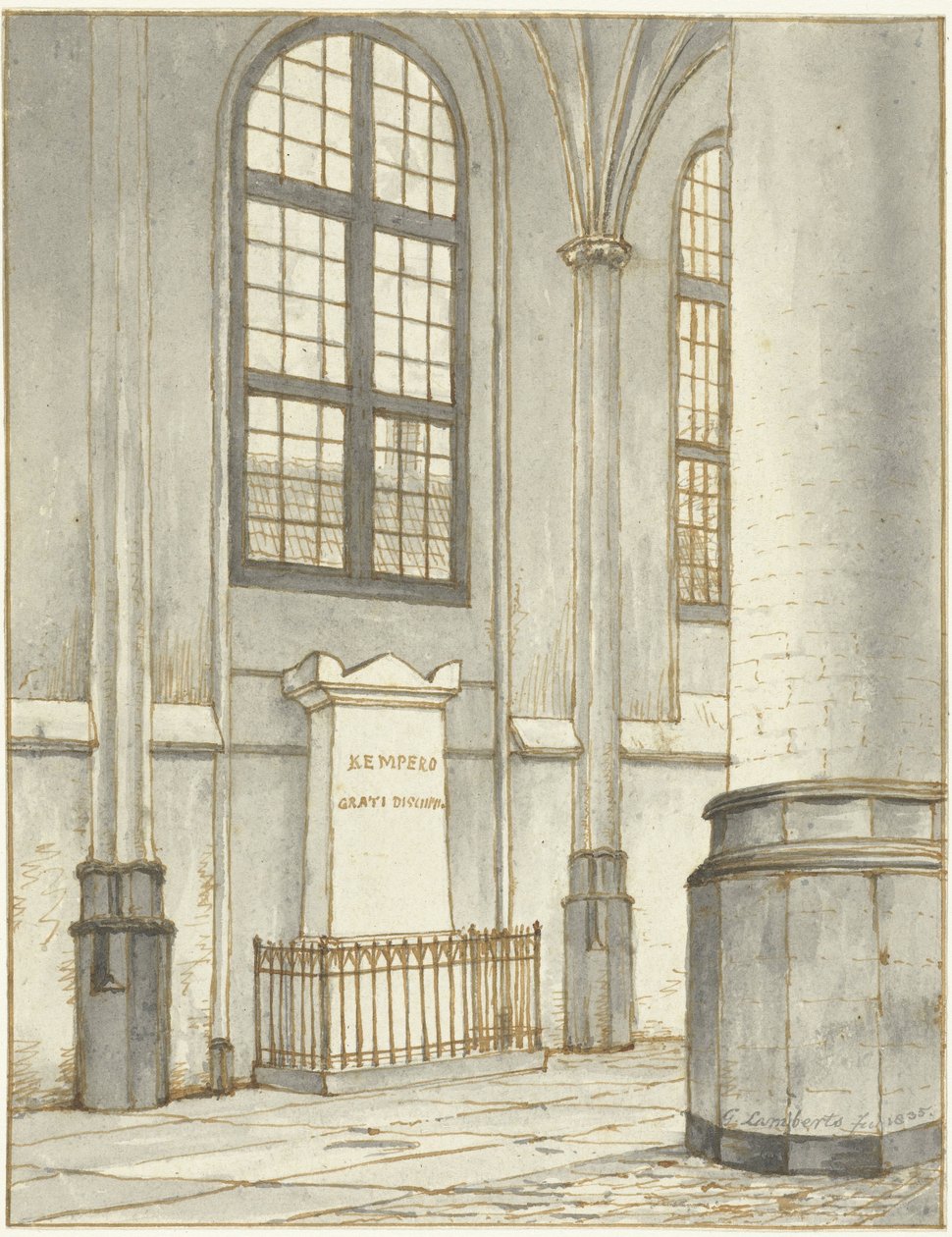 Begravningsmonument över J.M. Kemper, i Pieterskerk i Leiden av Gerrit Lamberts