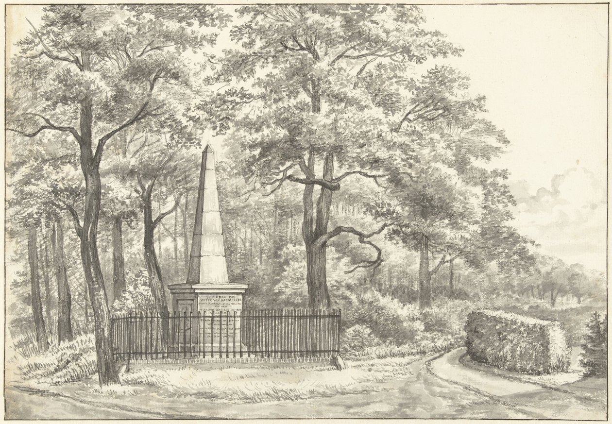Minnesmärket över Witte van Haemstede, grundat 1817 av David Jacob van Lennep vid Huis te Manpad i Heemstede av Gerrit Lamberts