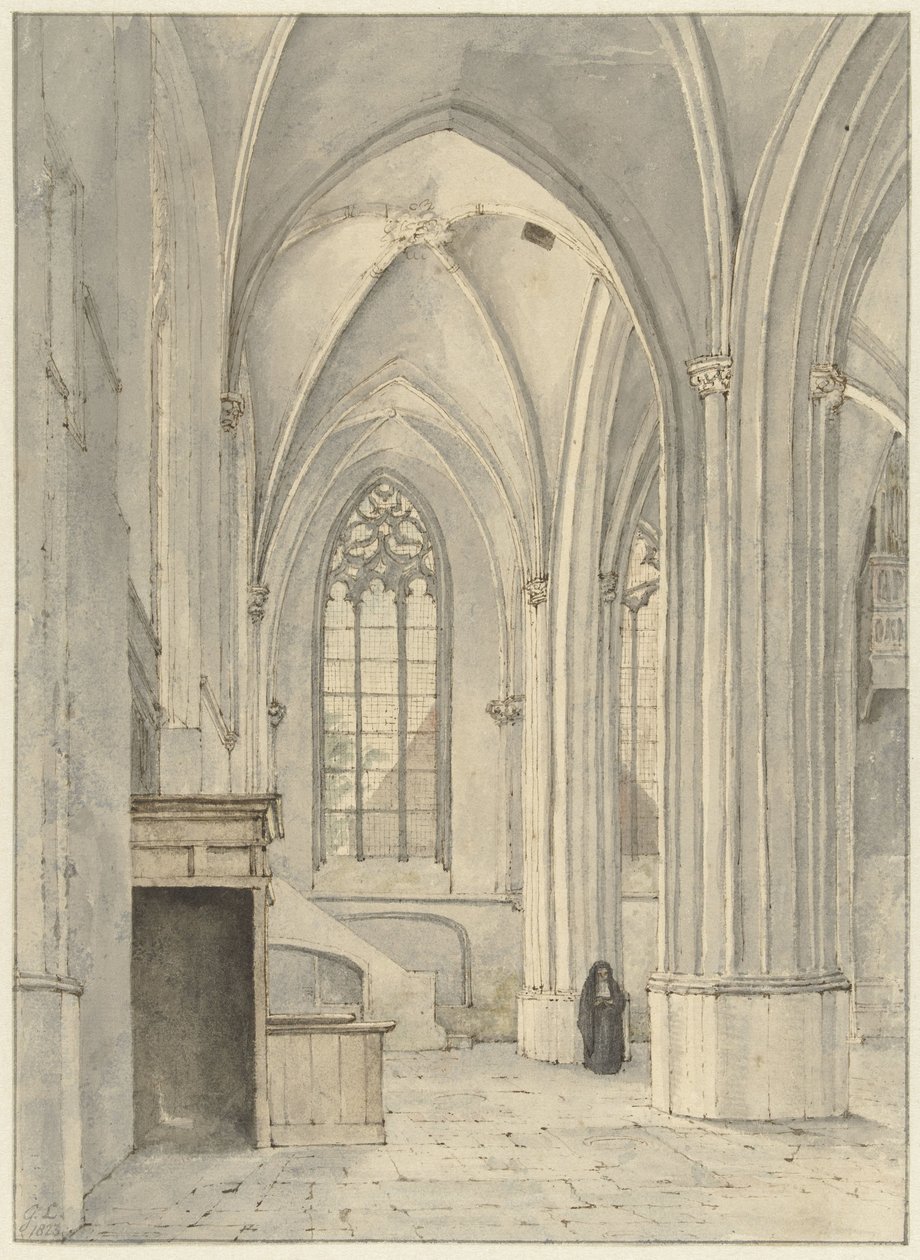 Interiör av kyrkan i Rhenen av Gerrit Lamberts