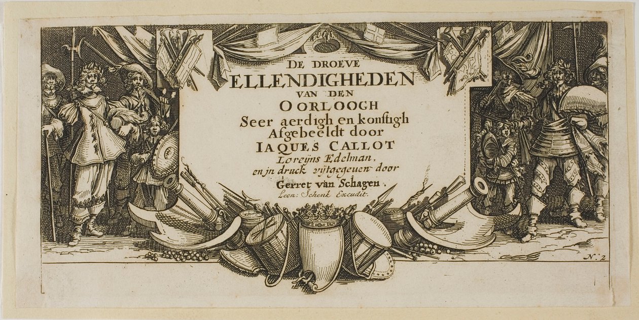Frontispiece, från Krigets stora elände av Gerrit Lucasz van Schagen