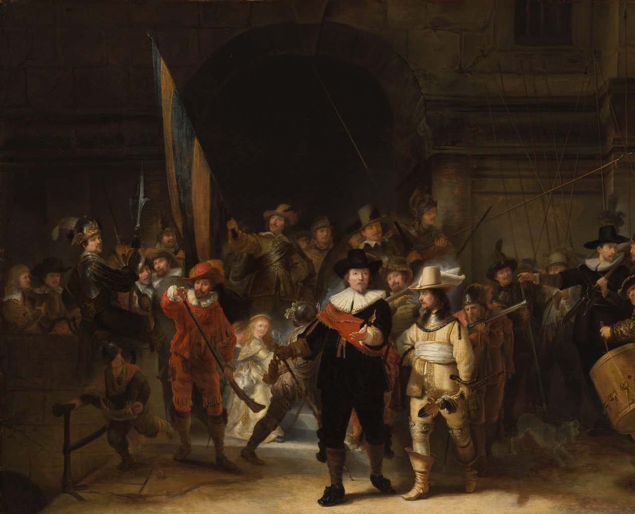 Kopia av Nattvakten Sällskapet med kapten Frans Banning Cocq och löjtnant Willem van Ruytenburch, känd som "Nattvakten" av Gerrit Lundens (attributed to)