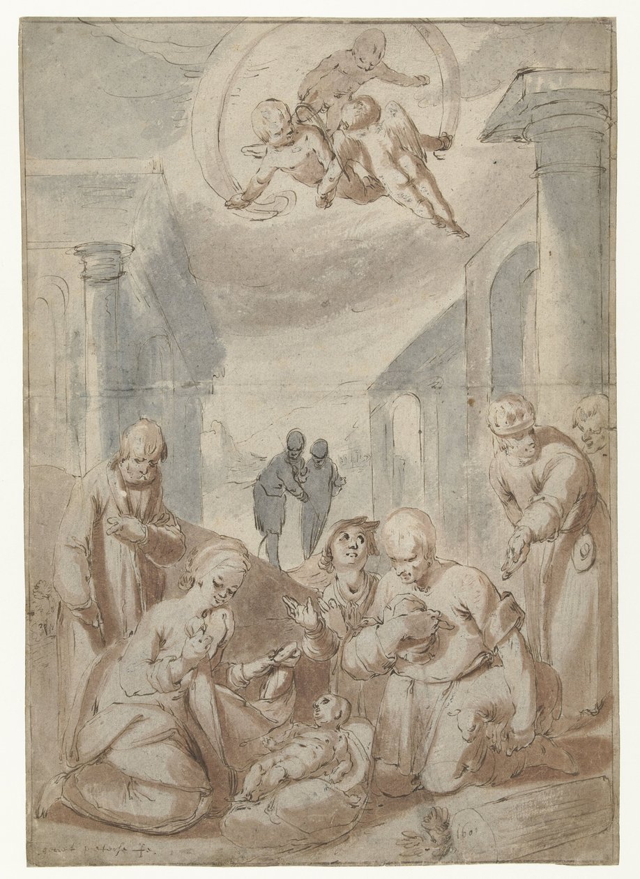 Tillbedjan av herdarna av Gerrit Pietersz. Sweelink