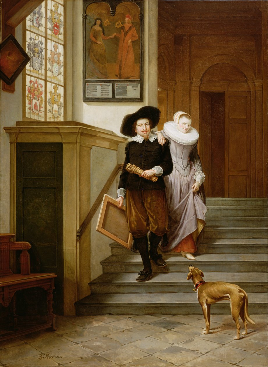 Frans Hals (1580-1666) och hans hustru Lysbeth Reyniersdr av Gerrit Postma