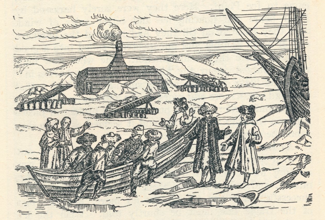 Barents in the Arctic: Hut wherein we wintered, 1598, 1912 av Gerrit de Veer