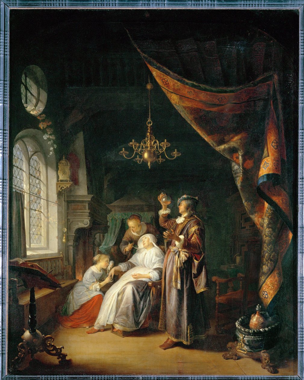 La femme hydropique - den droppiga kvinnan ... av Gerrit or Gerard Dou