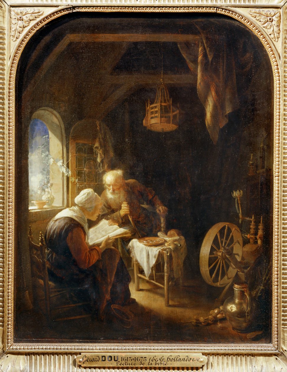 Att läsa Bibeln eller Anne och Tobias... av Gerrit or Gerard Dou