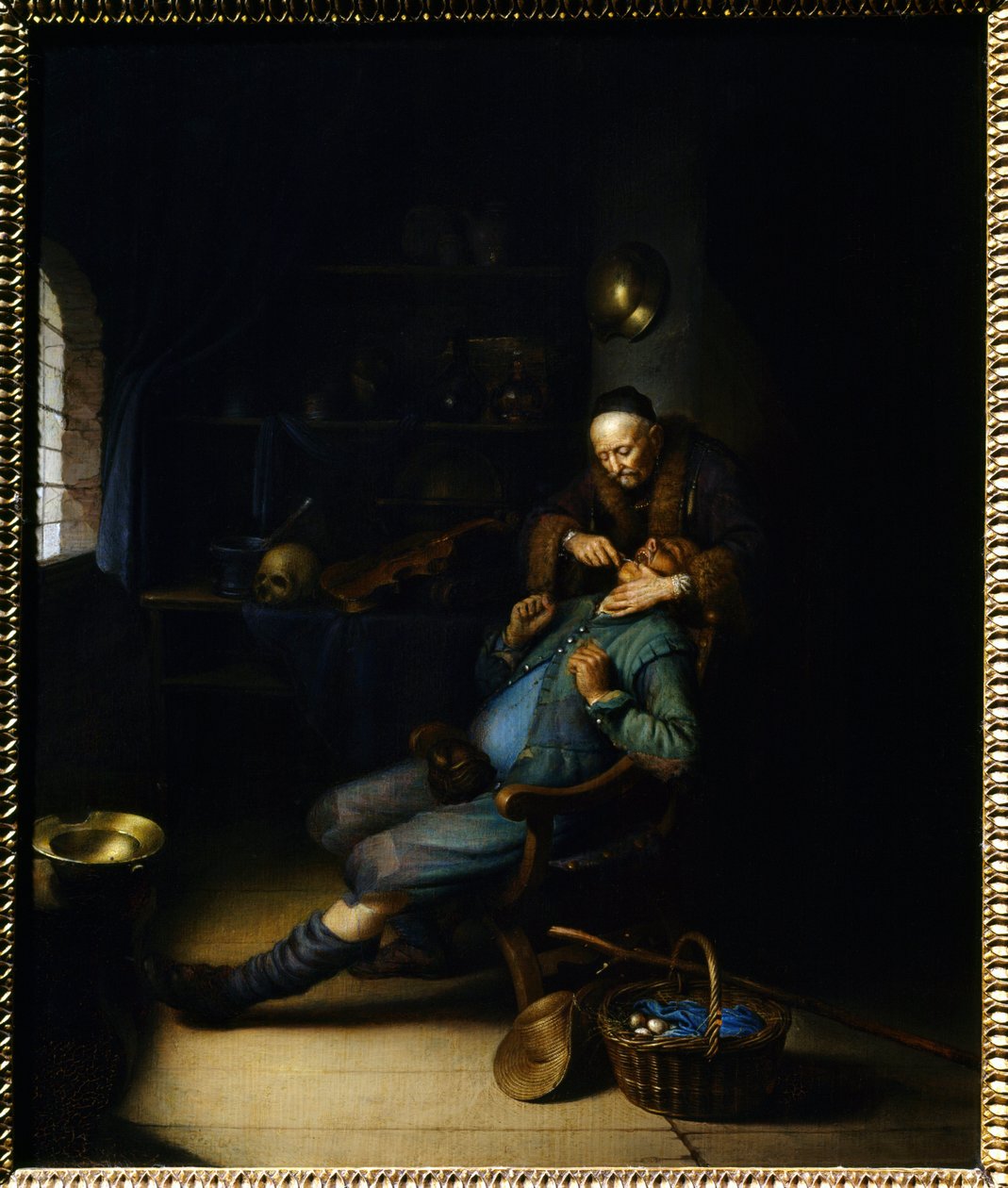 Tanddragaren. Målning av Gerard Dou (eller Gerrit Dow) (1613-1675) av Gerrit Dou