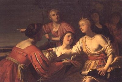 Diana och hennes nymfer av Gerrit van (follower of) Honthorst