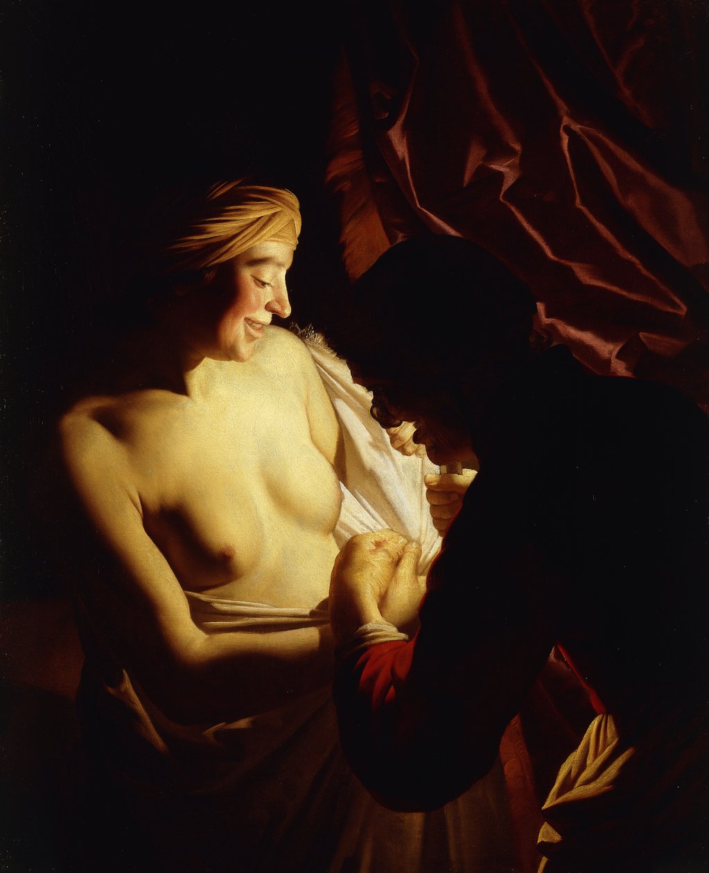 En ung kvinna och hennes hembiträde, av Gerrit van Honthorst