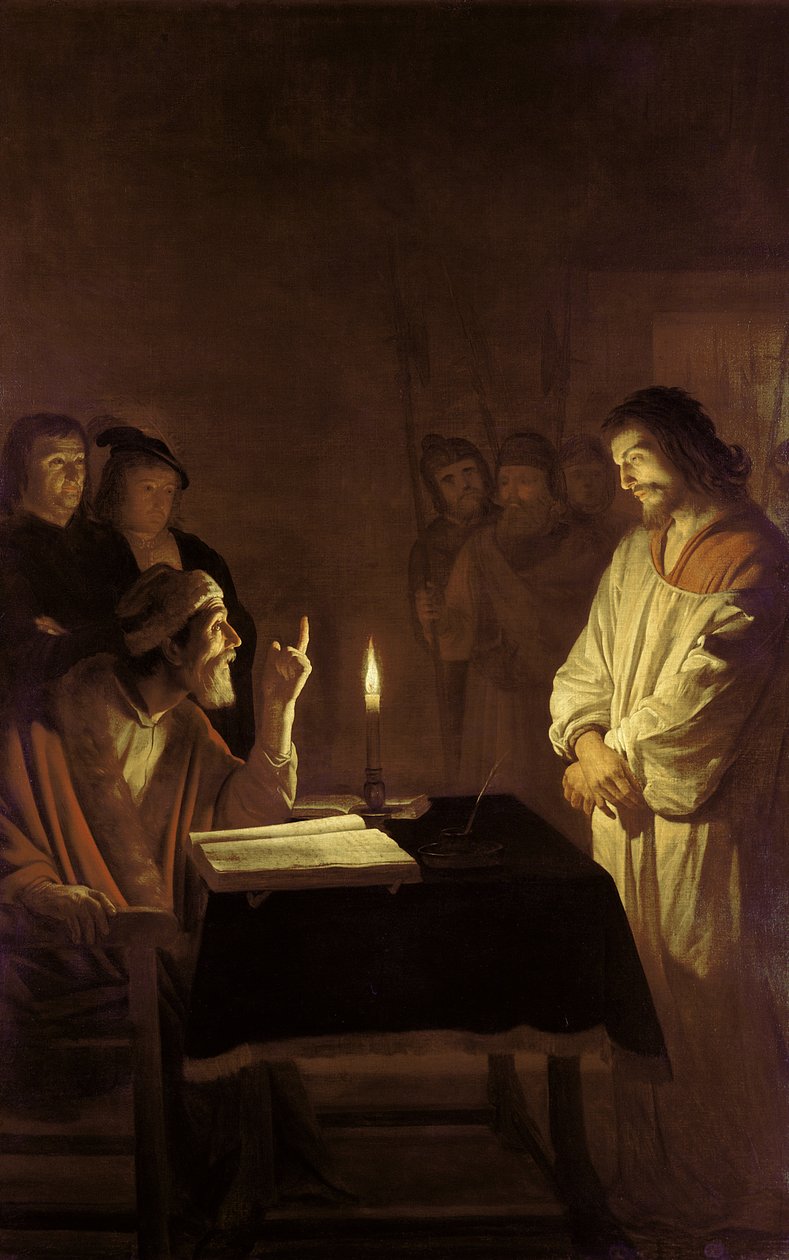 Kristus inför översteprästen, 1617 av Gerrit van Honthorst
