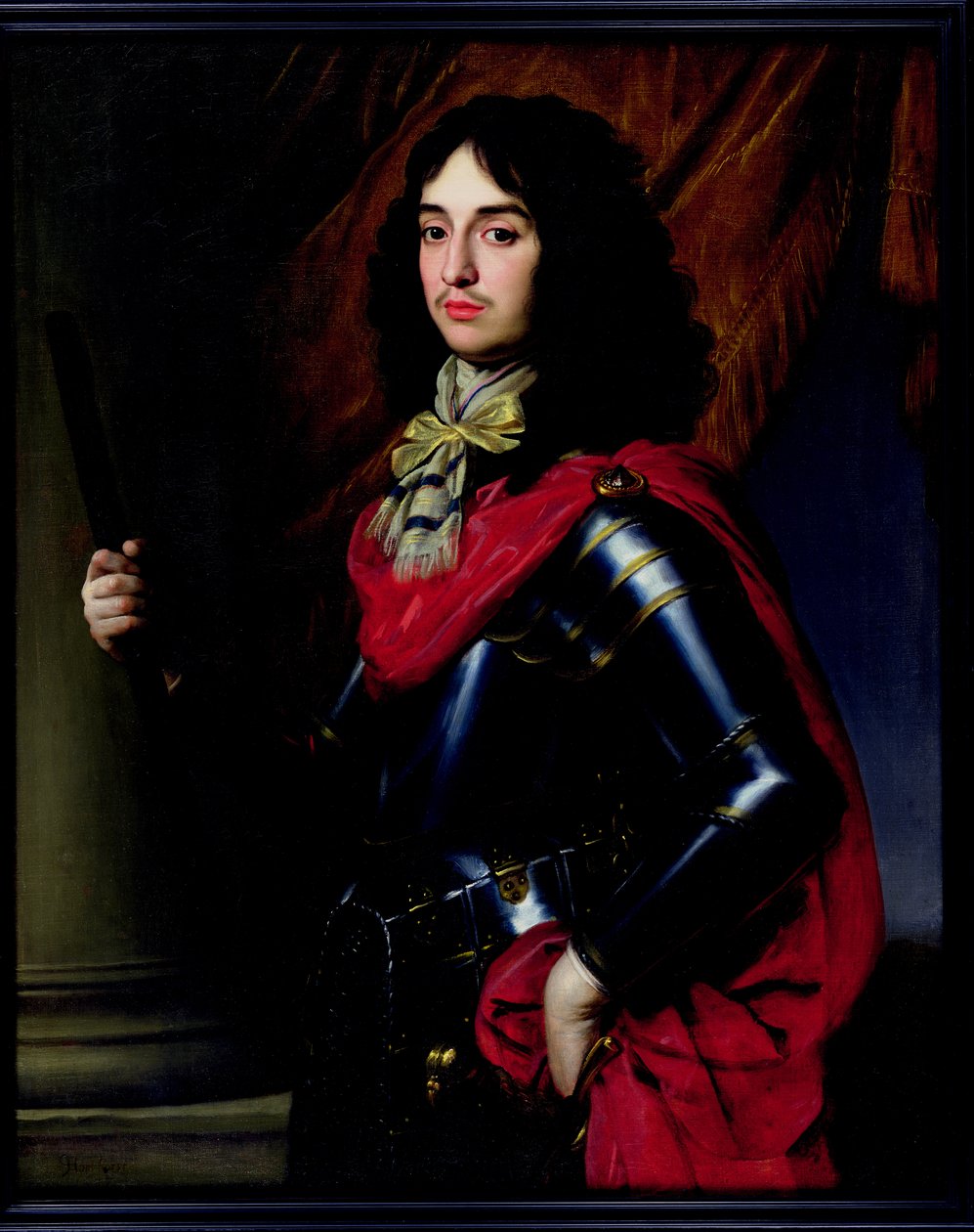 Porträtt av prins Edward av Pfalz (1625-63) i rustning av Gerrit van Honthorst