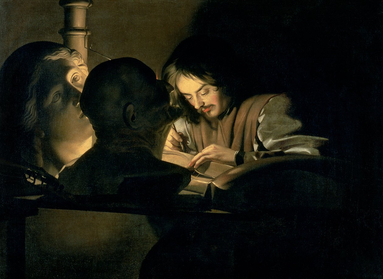 Konstnären på jobbet av Gerrit van Honthorst