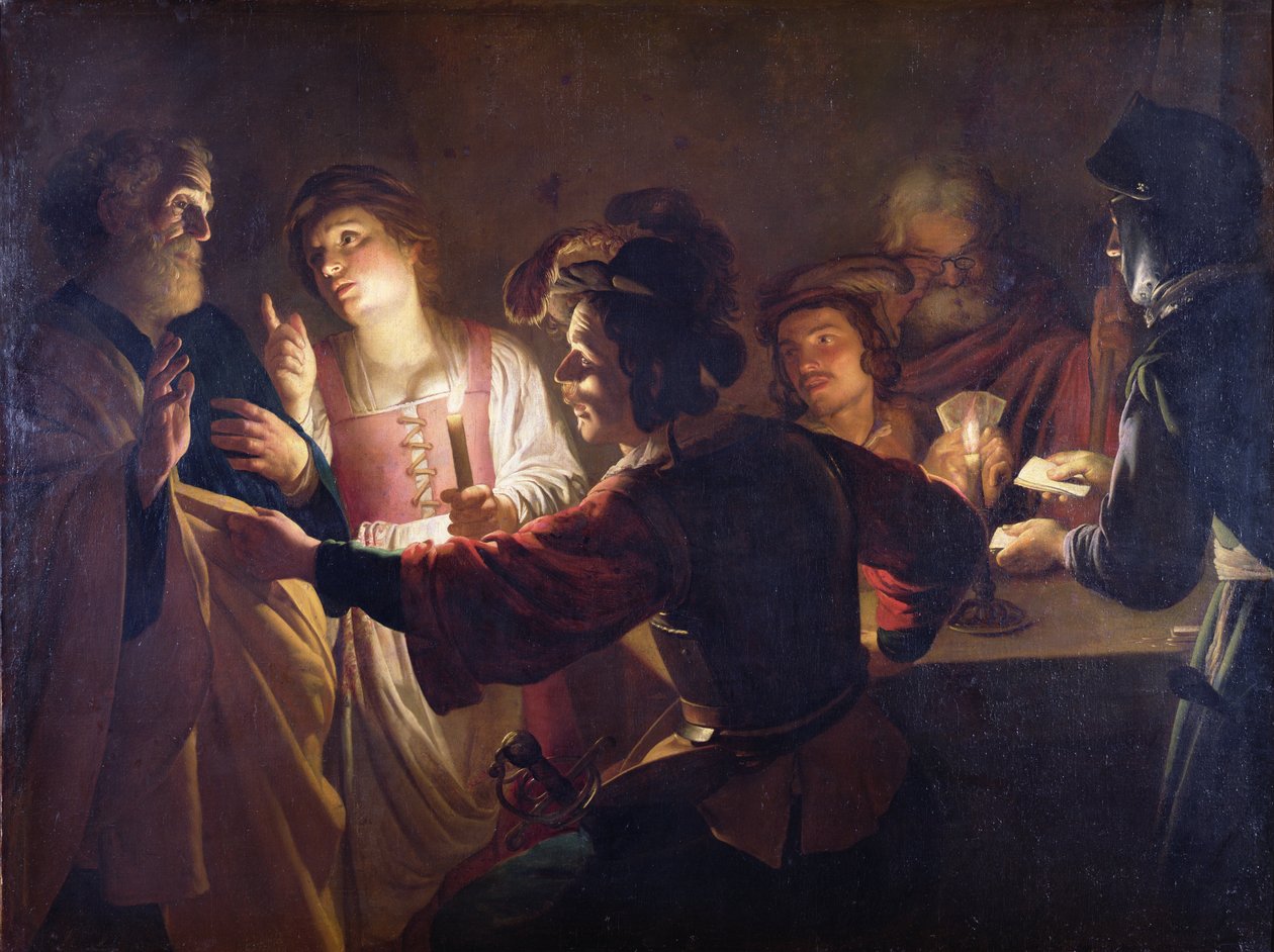 Peters förnekelse, c.1620 av Gerrit van Honthorst