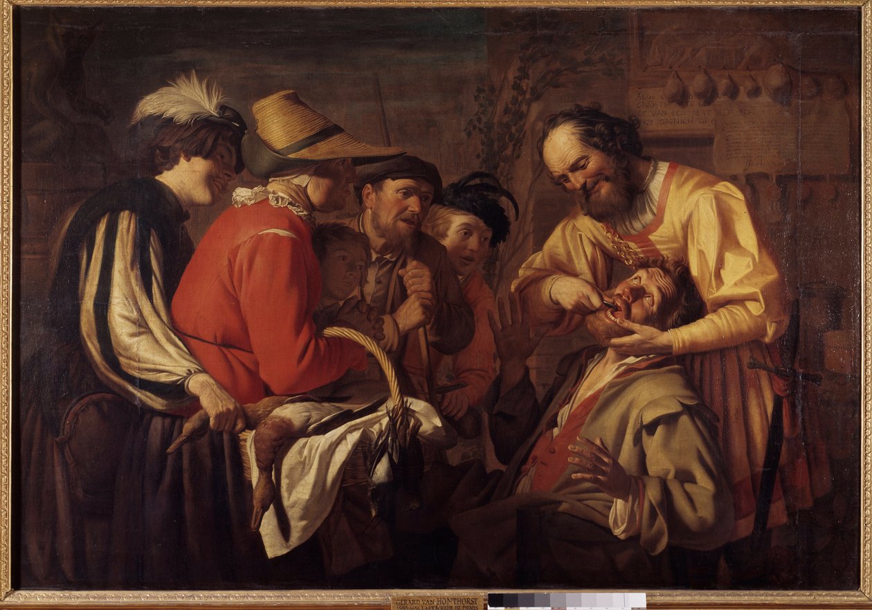 Tanddragaren Målning av Gerrit Van Honthorst (1590-1656) av Gerrit van Honthorst