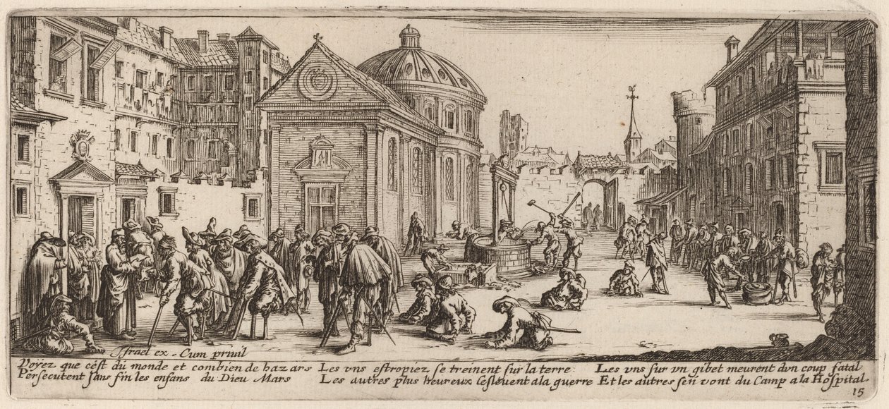 Sjukhuset av Gerrit van Schagen after Jacques Callot