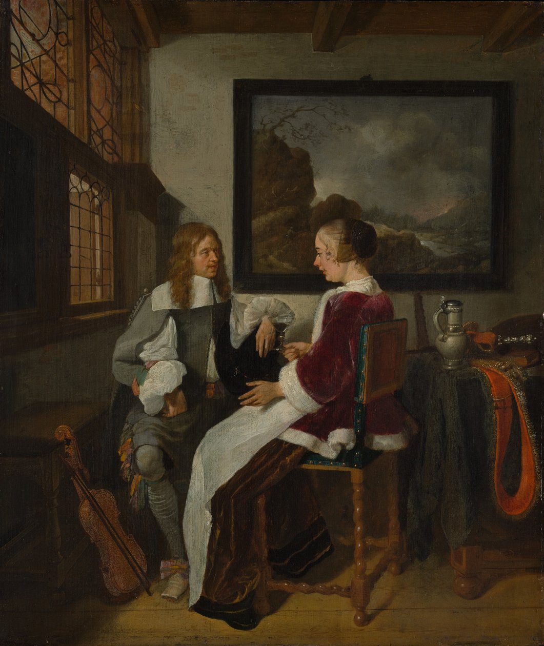 Sentimental konversation, tidigt 1660-tal. av Gerritsz Quiringh van Brekelenkam