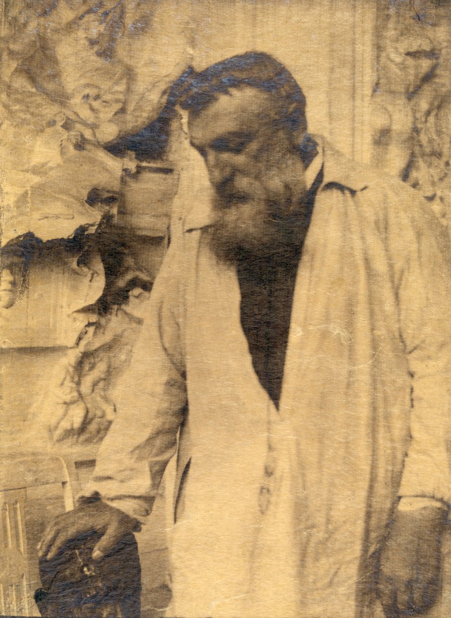 Auguste Rodin i sin studio, 1906 (sepiafoto) av Gertrude Käsebier