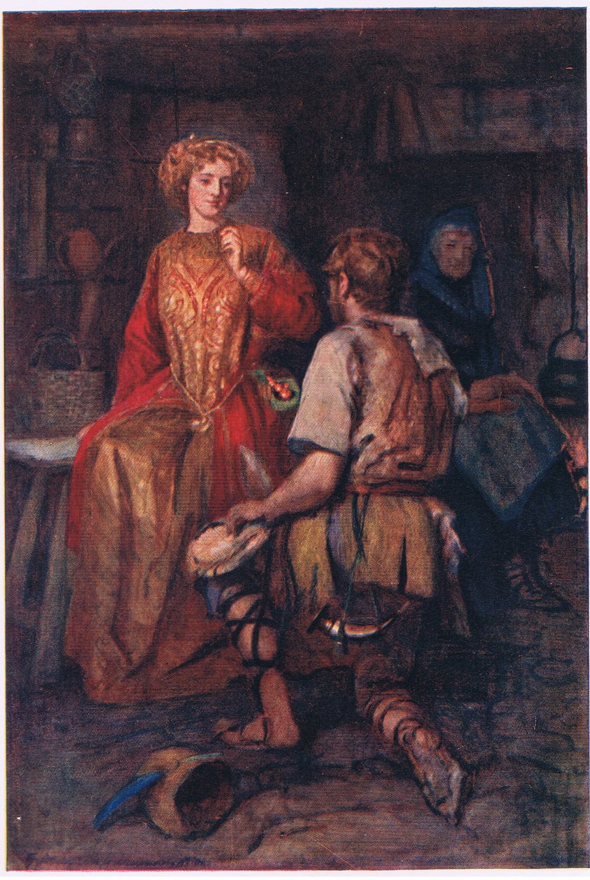 "Ofta från skogens vildmarker som han tog med sig, vars ömtfärgade sidor log röda!", Berättelser från Faerie Queen publicerade av George Harrap and Company av Gertrude E. Demain (after) Hammond