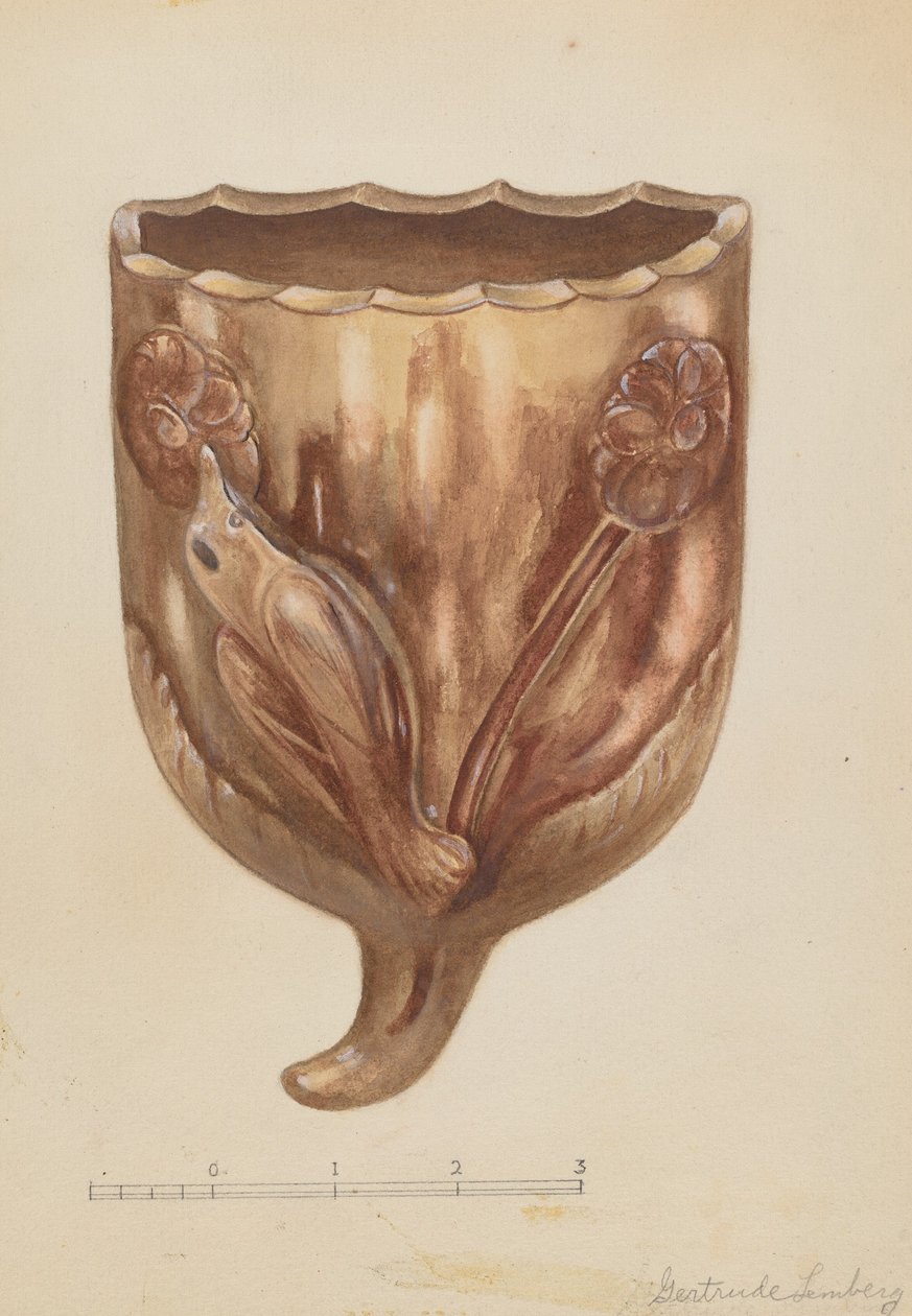 Väggficka för blommor, ca. 1936. av Gertrude Lemberg