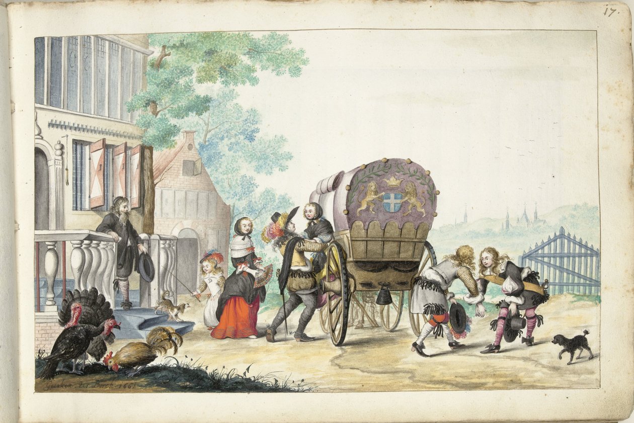 Ankomst till ett hus på landet av Gesina ter Borch (signed by artist)