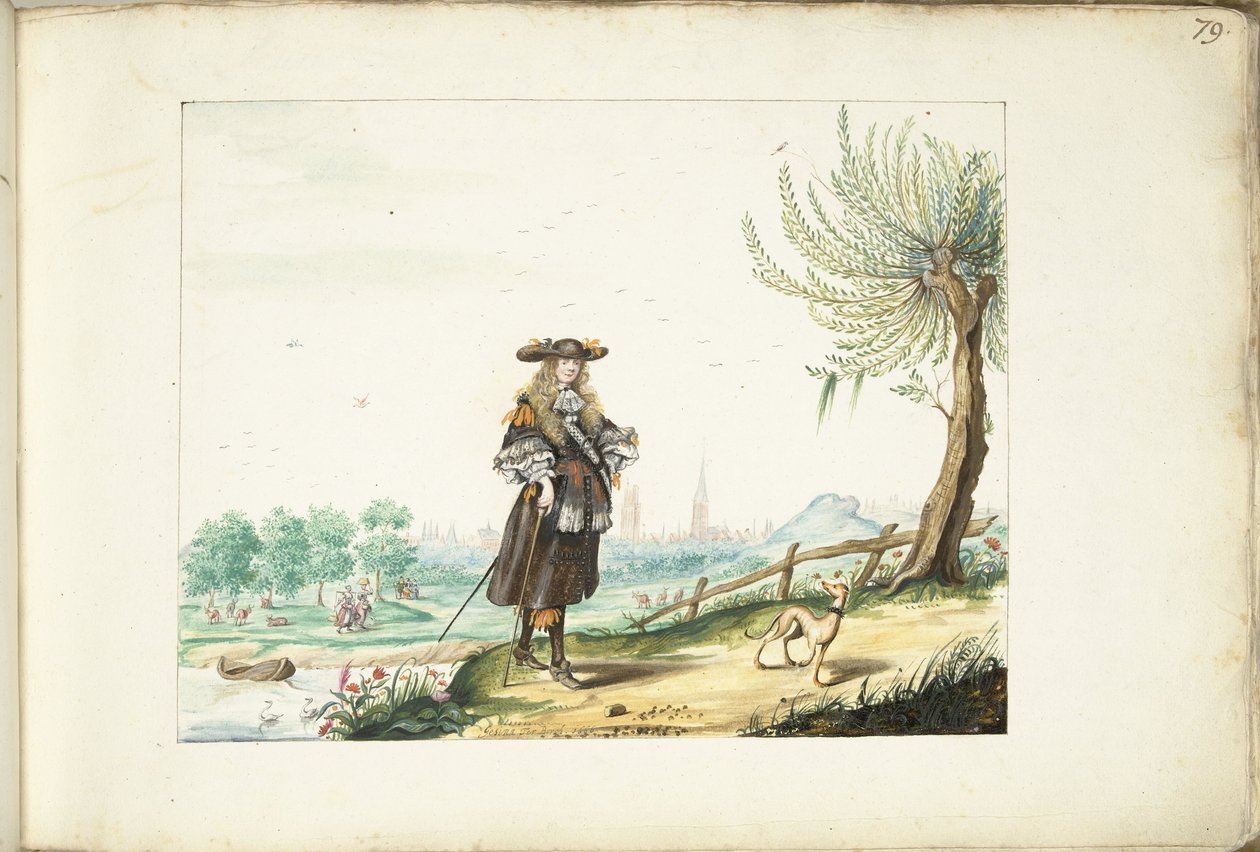 Moses ter Borch på landsbygden utanför Zwolle av Gesina ter Borch (signed by artist)