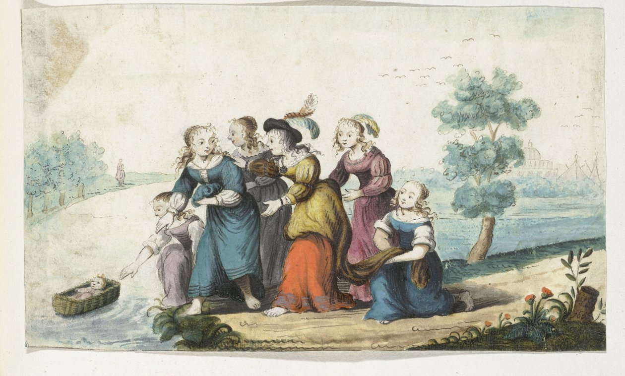 Moses hittas av Gesina ter Borch (signed by artist)