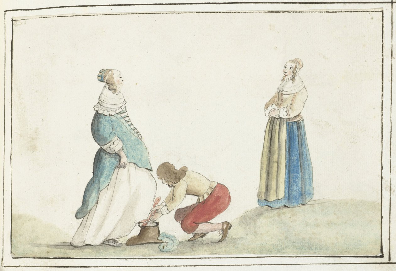 Herre strikt en dams sko av Gesina ter Borch