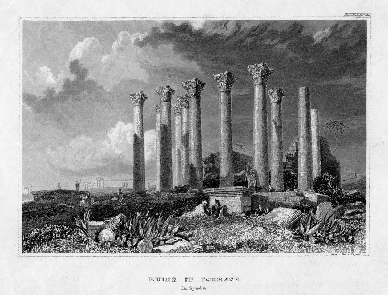 Ruinerna av Djerash, Syrien, 1800-talet. av Gest