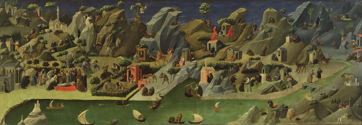 The Thebaid, c.1410 (tempera på panel) (se även 50353) av Gherardo Starnina
