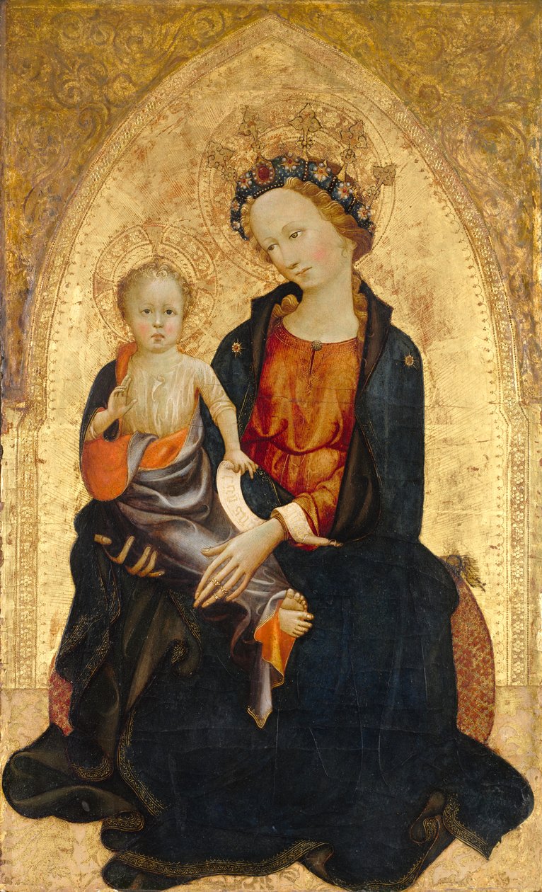 Madonna med barn, ca 1400 (olja och förgyllning på träpanel) av Gherardo Starnina