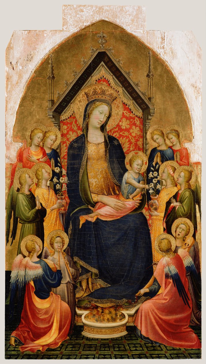 Madonna och barn med musikaliska änglar, ca 1410 av Gherardo Starnina