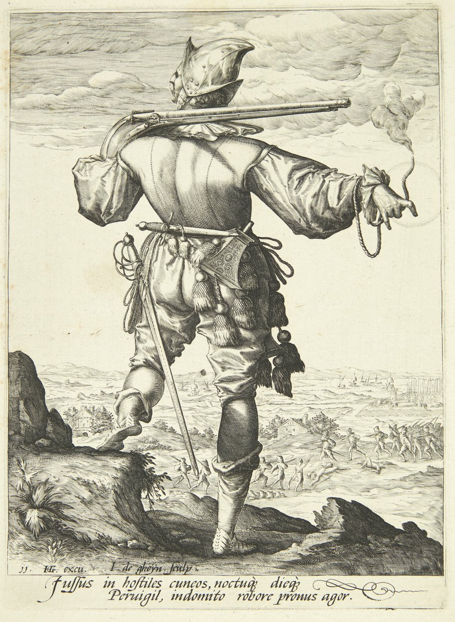 En musketör sedd bakifrån av Gheyn, Jacques II de