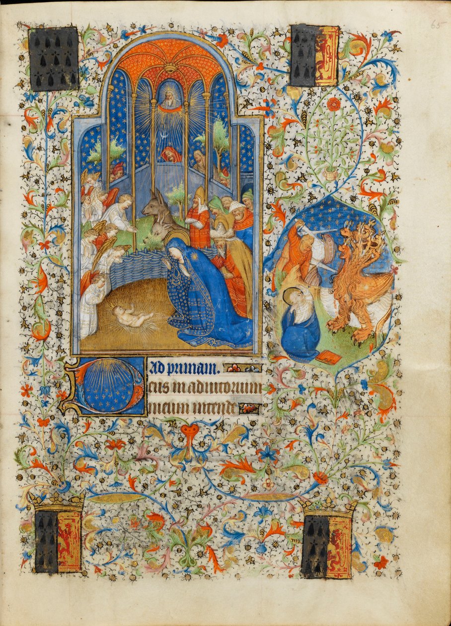 Födelse, tillbedjan av barnet. Isabella Stuarts timmar. av Giac Master