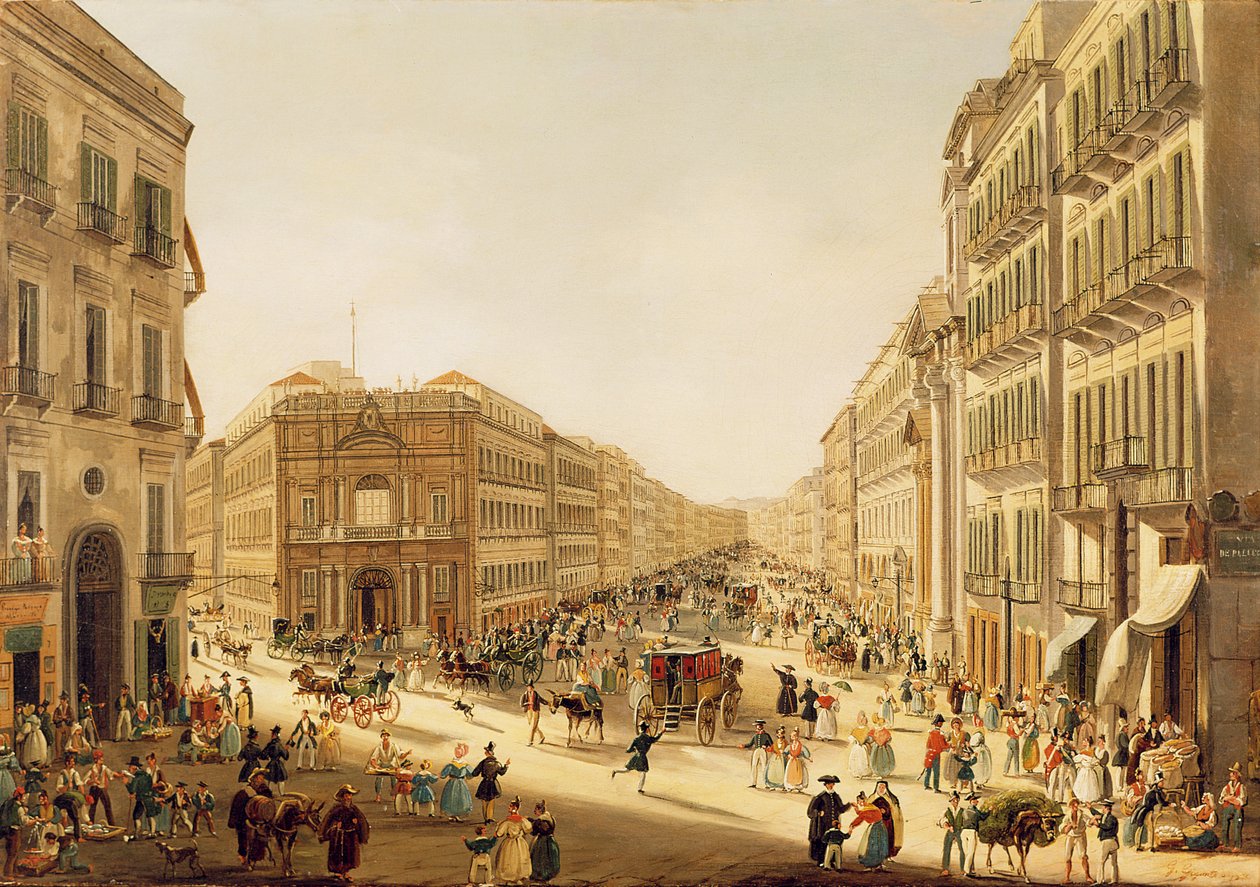 Via Toledo i Naples swed av Giacinto Gigante