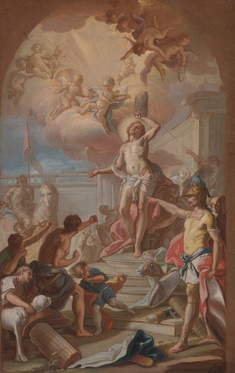 The Martyrdom of St. Sebastian, c.1780 (olja på duk) av Giacinto (attr. to) Diana