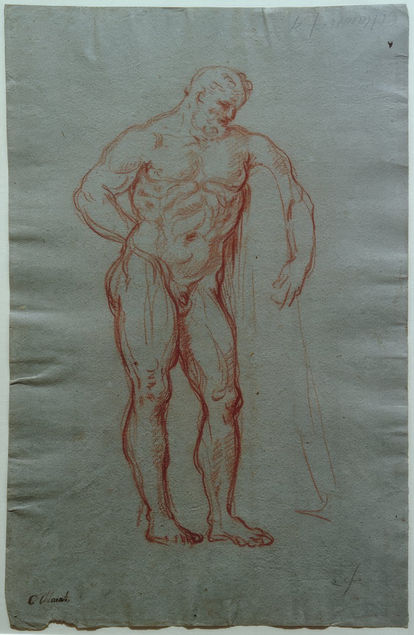 Studera efter figuren Farnese Hercules av Giacinto Calandrucci