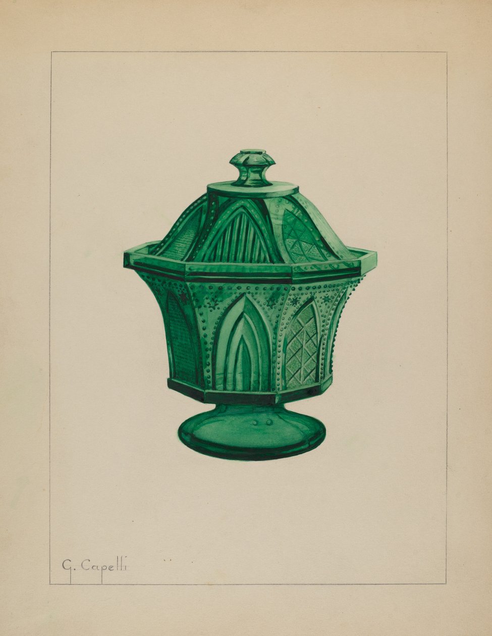 Sockerskål, ca. 1937. av Giacinto Capelli