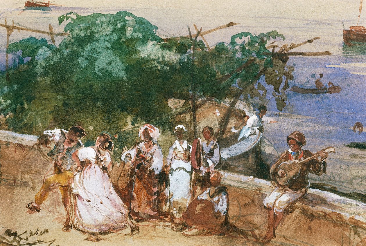 En gata i Posillipo, av Giacinto Gigante av Giacinto Gigante