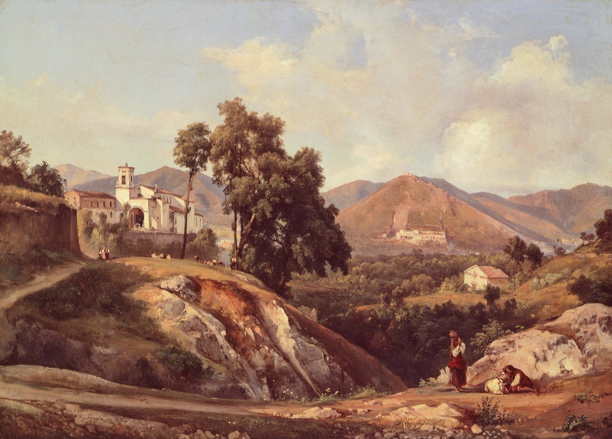 Landskap i regionen Kampanien, av Giacinto Gigante (1806-1876), Italien av Giacinto Gigante
