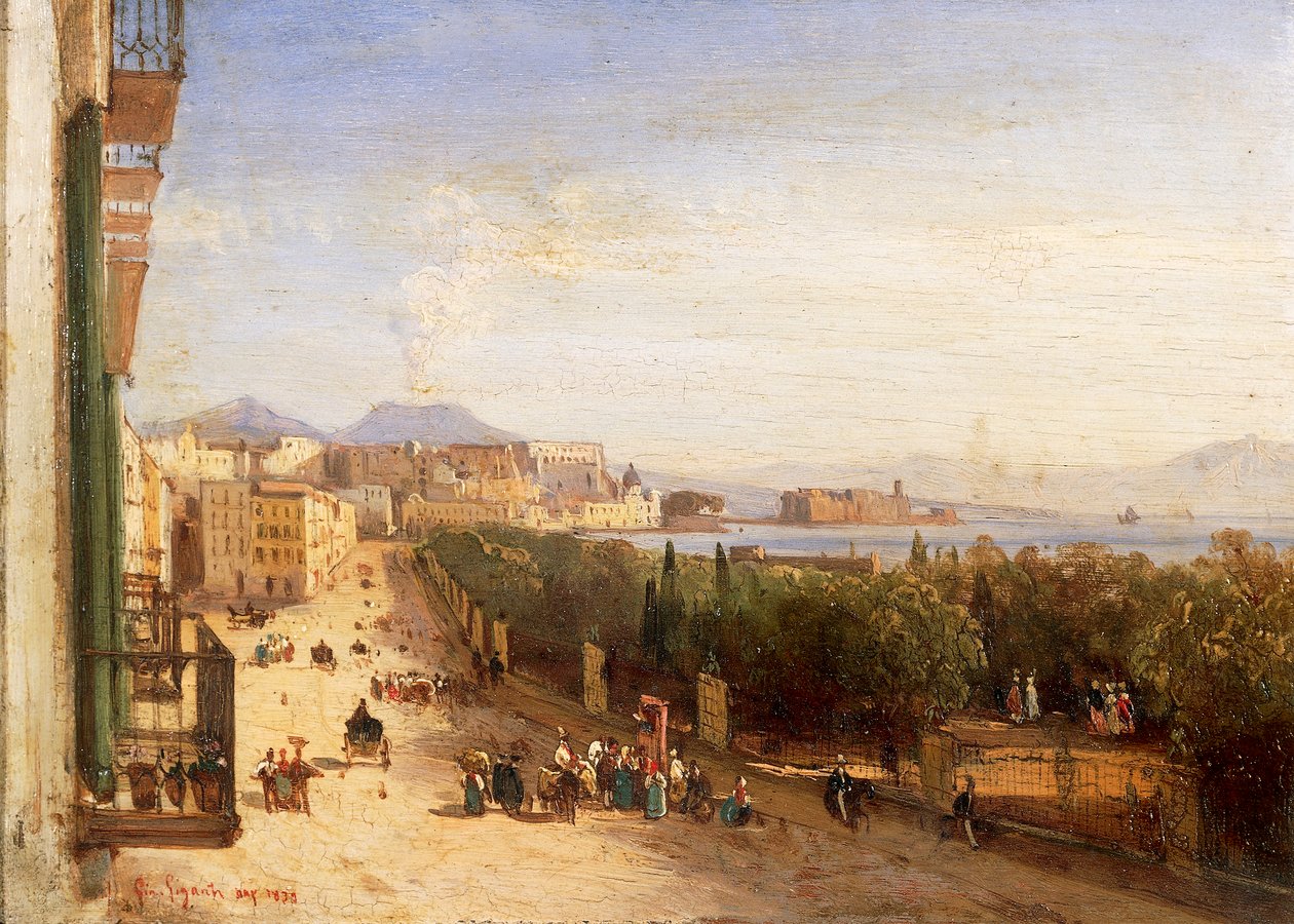 Chiaias Riviera (Riviera di Chiaia) från Esterhazy Palace av Giacinto Gigante