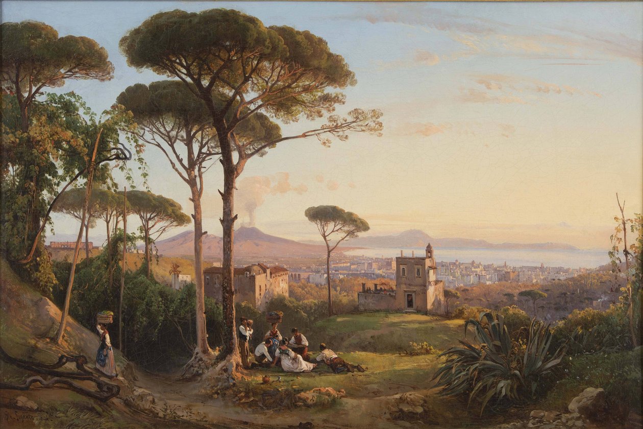 Neapel sett från La Conocchia, 1844. av Giacinto Gigante