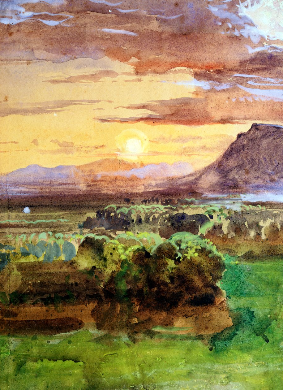 Solnedgång i Caserta av Giacinto Gigante