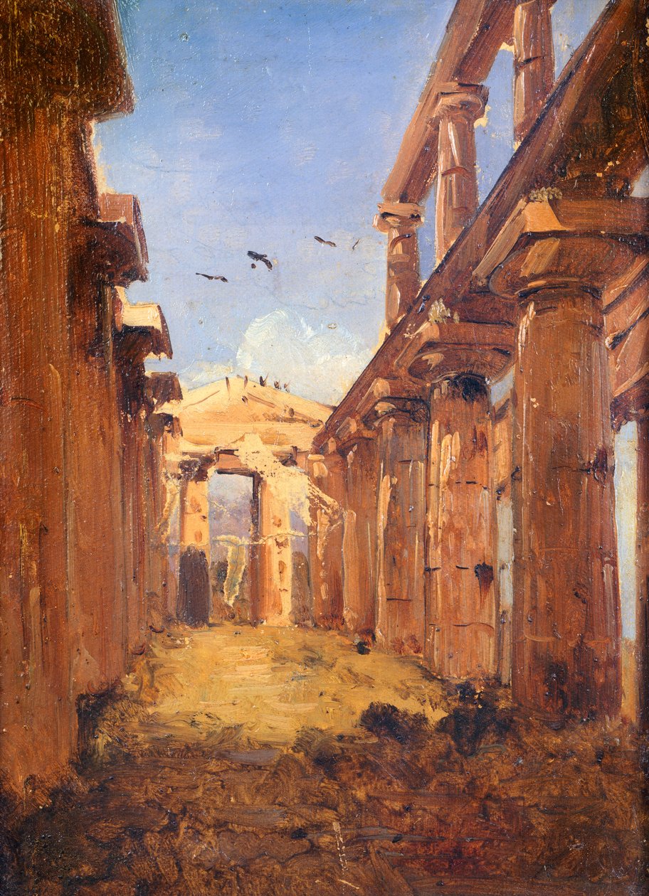 Basilikan i Paestum 1845-1848 (olja på duk) av Giacinto Gigante