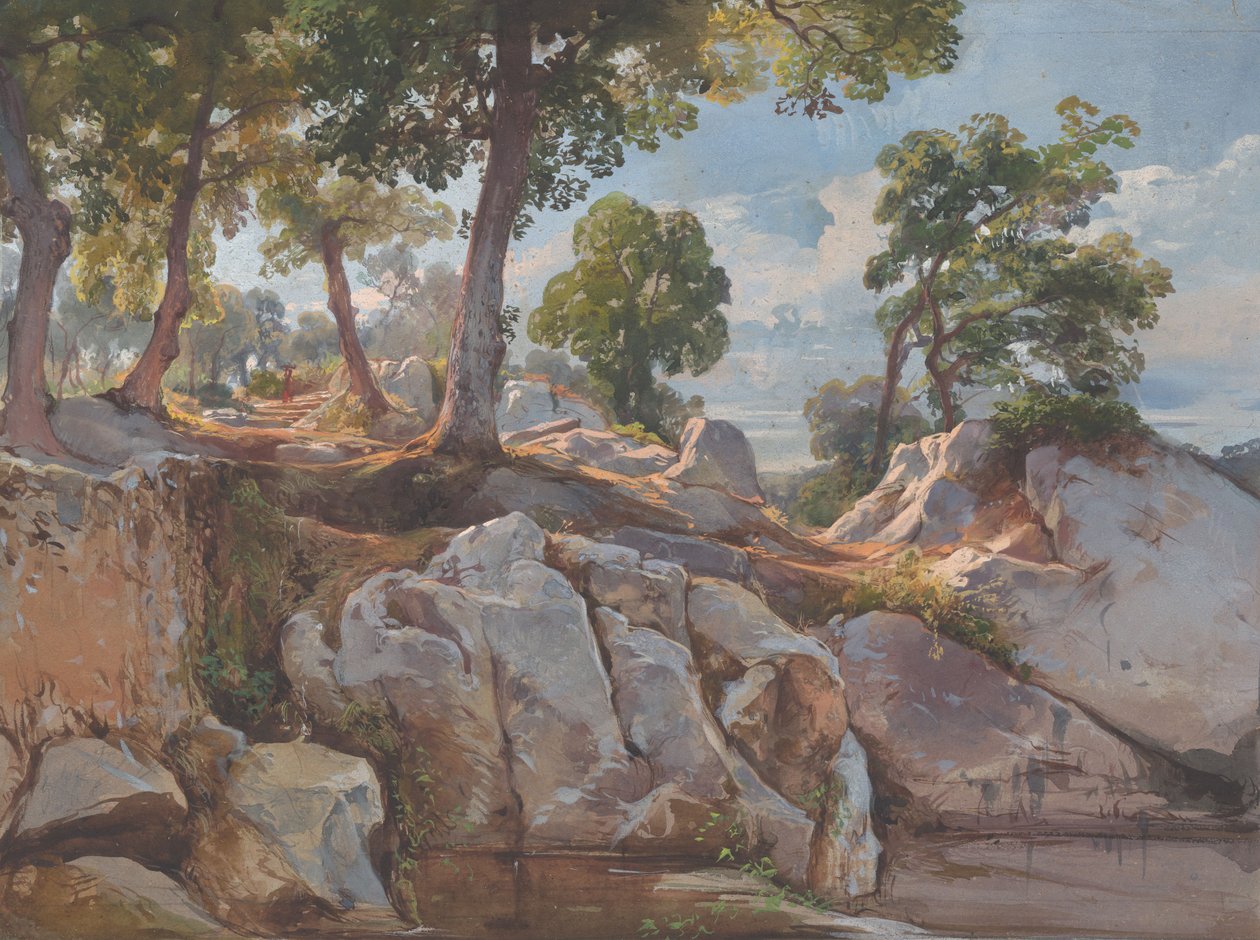 Utsikt över Arlamato Caserlano, Sorrento, studie till ”Ekar i Sorrento” av Giacinto Gigante