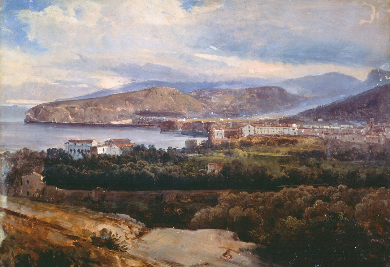 Utsikt över Sorrento, av Giacinto Gigante, tempera på papper av Giacinto Gigante