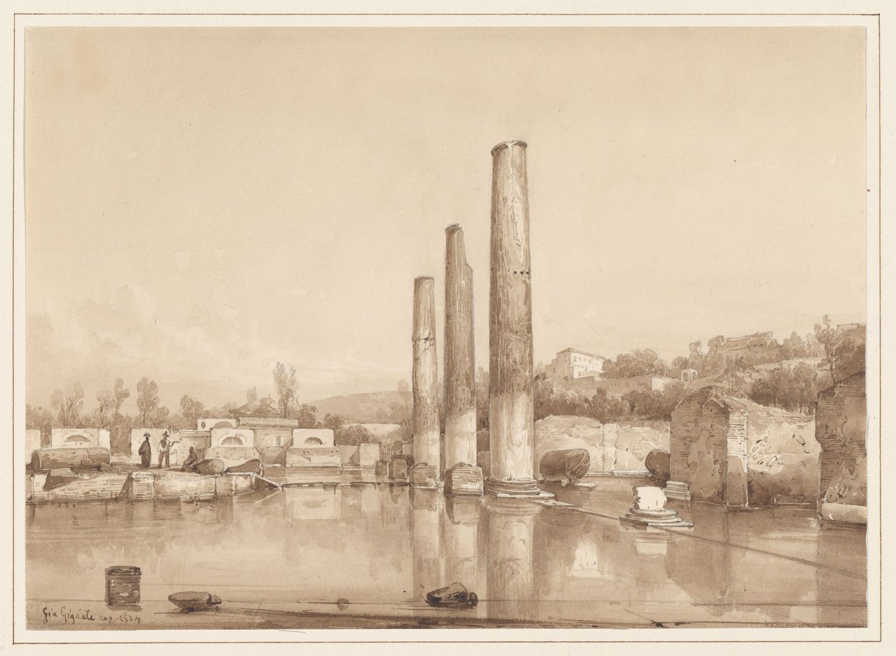 Vy över ruinerna i Pompeji av Giacinto Gigante